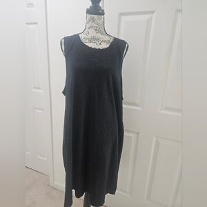 J. Crew Black Sleeveless A-Line Mini T-shirt Dress